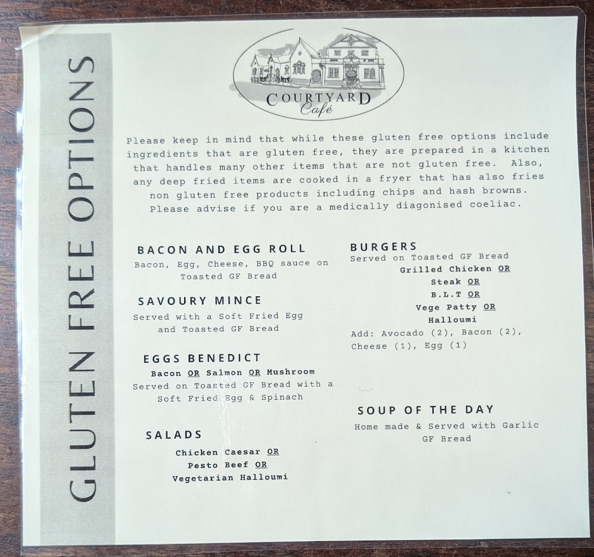 Menu The Courtyard Cafe-1