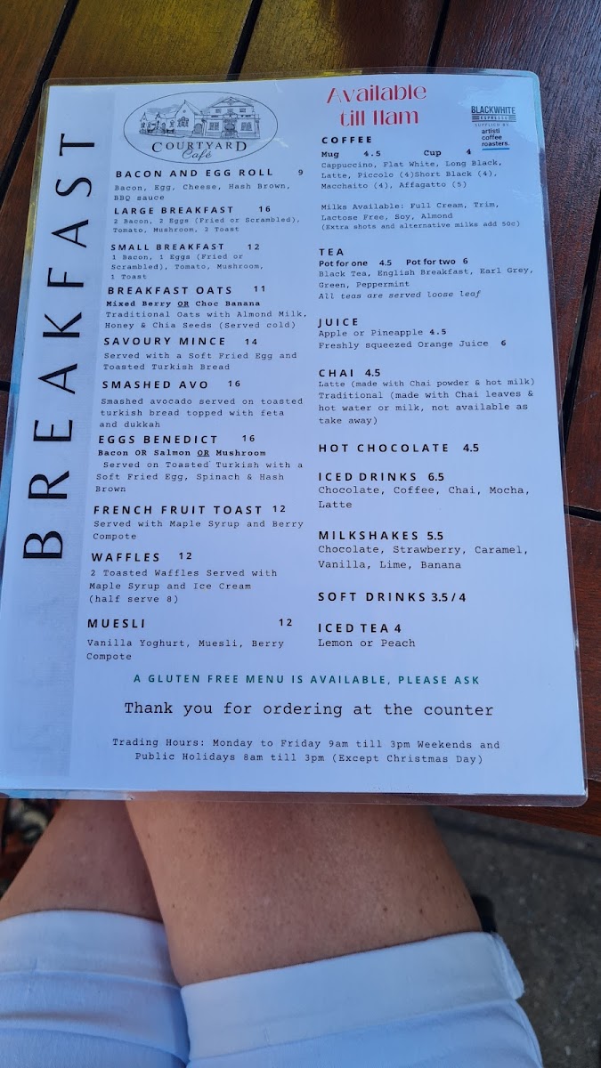 Menu The Courtyard Cafe-3