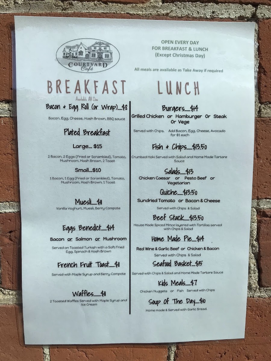 Menu The Courtyard Cafe-4